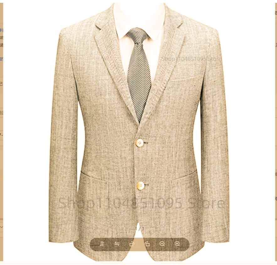 Men Formal Wear For Summer - Blazer Slim Fit Masculino em Linho
