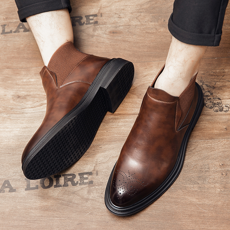 Men Formal Wear With Boots - Sapatos de couro de cano alto