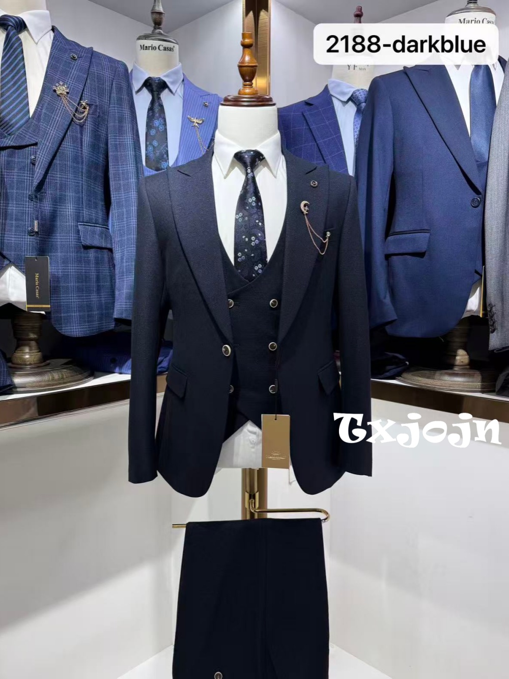 Men Formal Wear Wedding Guest - Conjunto de Terno Formal Masculino Azul