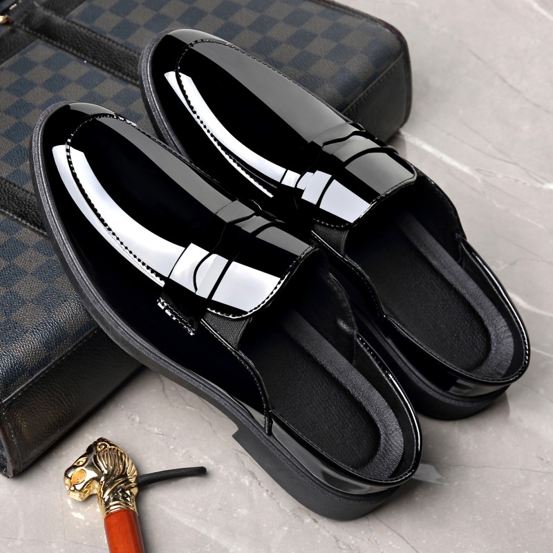 Mules masculinas pretas em cou - Formal Men Daily Wear Slippers avaliação e preço