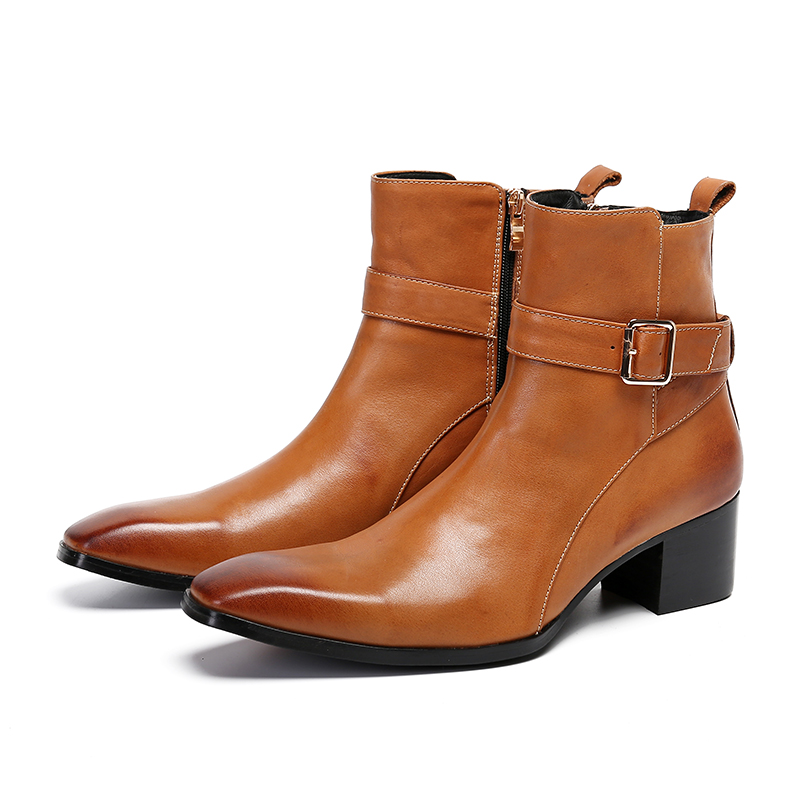 Inverno marrom fivela apontou  - Men Formal Wear With Boots avaliação e preço