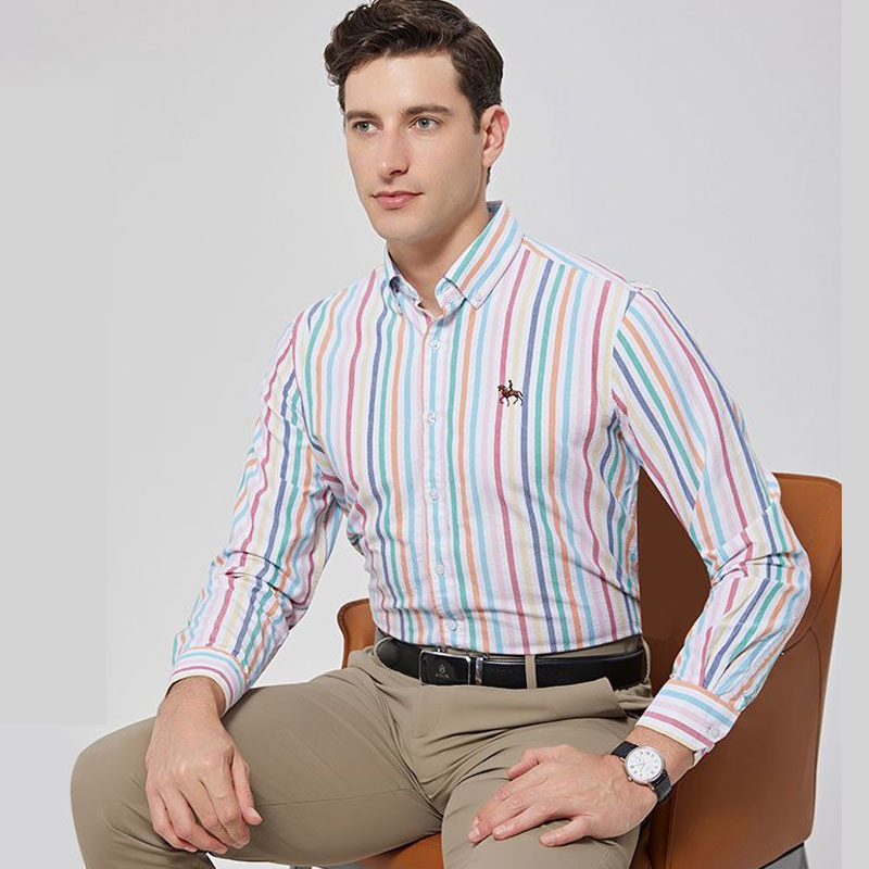 Camisa Oxford de manga comprid - Large Men Formal Wear avaliação e preço